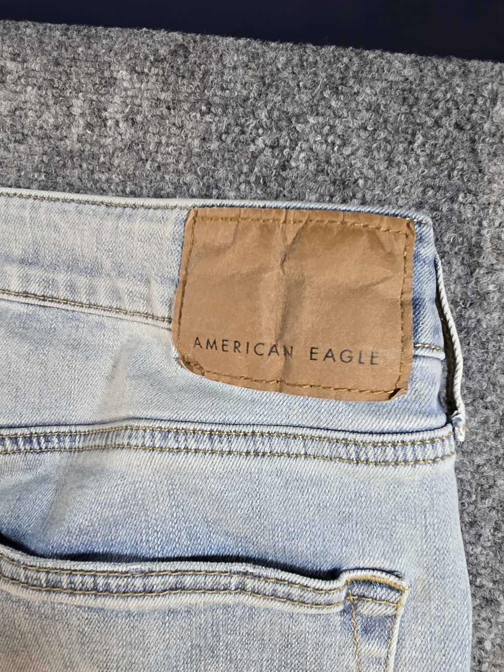 American Eagle Straight Jeans Mens 34 Light Wash Denim Casual Pants - Picture 6 of 7